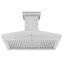 ZLINE Wall Mount Range Hood in Stainless Steel with Built-in CrownSound Bluetooth Speakers (KF1CRN-BT) front, under.