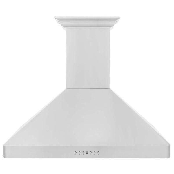 ZLINE 30 in. Wall Mount Range Hood in Stainless Steel with Built-in ZLINE CrownSound Bluetooth Speakers (KF2CRN-BT) front.