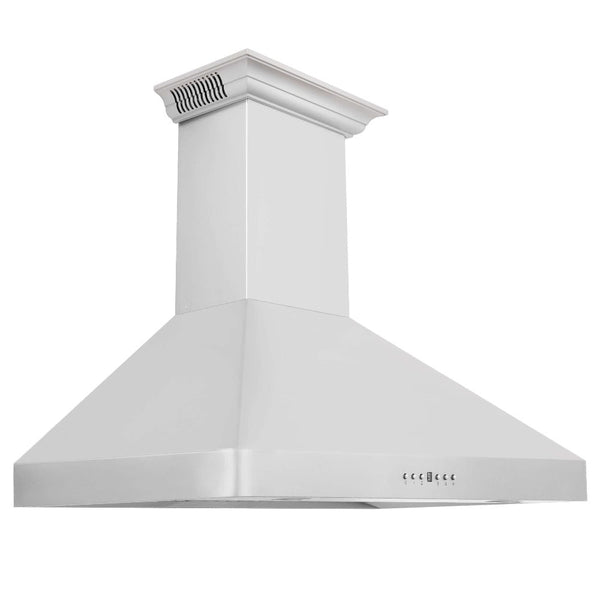 ZLINE 30 in. Wall Mount Range Hood in Stainless Steel with Built-in ZLINE CrownSound Bluetooth Speakers (KF2CRN-BT) side.