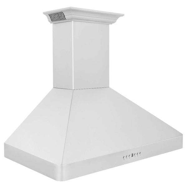 ZLINE 30 in. Wall Mount Range Hood in Stainless Steel with Built-in ZLINE CrownSound Bluetooth Speakers (KF2CRN-BT) side, above.