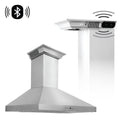 36" ZLINE CrownSound™Ducted Vent Wall Mount Range Hood in Stainless Steel with Built-in Bluetooth Speakers (KL3CRN-BT-36)