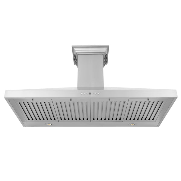 48" ZLINE CrownSound™Ducted Vent Wall Mount Range Hood in Stainless Steel with Built-in Bluetooth Speakers (KL3CRN-BT-48)