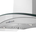ZLINE Stainless Steel Range Hood button controls.