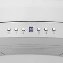 ZLINE Stainless Steel Range Hood button controls.