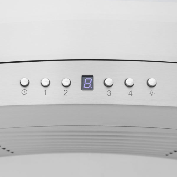36" ZLINE CrownSound™Ducted Vent Wall Mount Range Hood in Stainless Steel with Built-in Bluetooth Speakers (KN4CRN-BT-36)