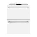ZLINE 24 in. Touchstone 168 Can Outdoor-Rated Dual Refrigerator Drawer with White Matte Doors (RDSO-WM-24)