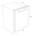 ZLINE 24 in. Top Control Dishwasher in Blue Gloss and Modern Style Handle, 52dBa (DW-BG-H-24) dimensional diagram with measurements.
