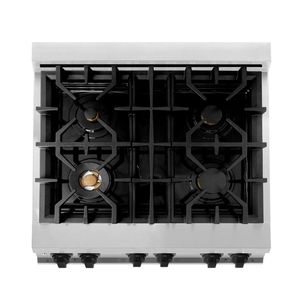 ZLINE 30" Range top view of cooktop.