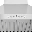 ZLINE 24-inch Convertible Vent Wall Mount Range Hood in Stainless Steel (KB-24) control panel and display close-up