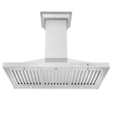 ZLINE Convertible Vent Wall Mount Range Hood in Stainless Steel with Crown Molding (KBCRN) front, under.