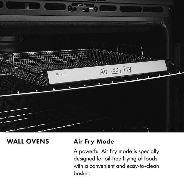 ZLINE Autograph Edition 30 in. Professional True Convection Single Wall Oven with Air Fry and Self Clean in Stainless Steel with Champagne Bronze Handle (WASZ-30-CB)