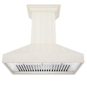 ZLINE 36" Ducted Vent Wooden Convertible Vent Wall Mount Range Hood in Cottage White (KPTT-36)