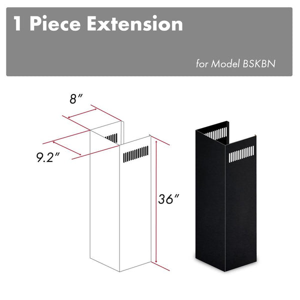 ZLINE 1-36" Chimney Extension for 9 ft. to 10 ft. Ceilings in Black Stainless (1PCEXT-BSKBN) - Rustic Kitchen & Bath - Range Hood Accessories - ZLINE Kitchen and Bath