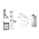 ZLINE 2-12" Short Chimney Pieces for 7 ft. to 8 ft. Ceilings (SK-455/476/477/667/697) - Rustic Kitchen & Bath - Range Hood Accessories - ZLINE Kitchen and Bath