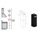 ZLINE 2-12" Short Chimney Pieces for 7 ft. to 8 ft. Ceilings (SK-BSKE2iN) - Rustic Kitchen & Bath - Range Hood Accessories - ZLINE Kitchen and Bath