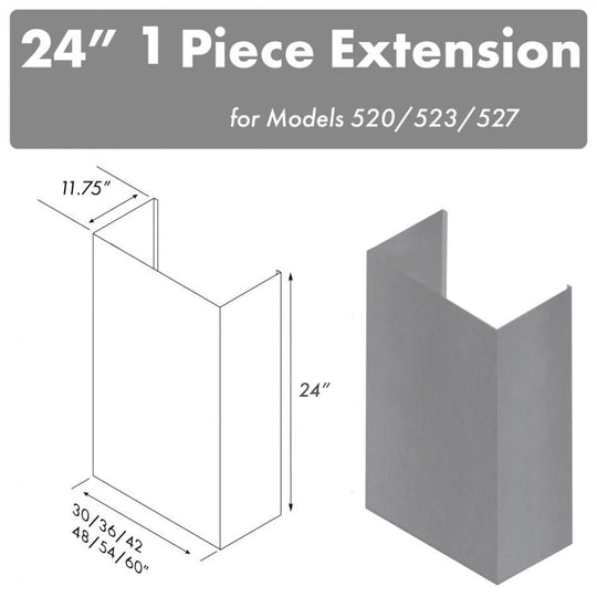 ZLINE 24" Chimney for 54" Under Cabinet Hoods (520/523/527-54-2FTEXT)