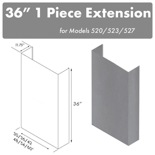 ZLINE 36 in. Chimney for 60" Under Cabinet Hoods (520/523/527-60-3FTEXT)