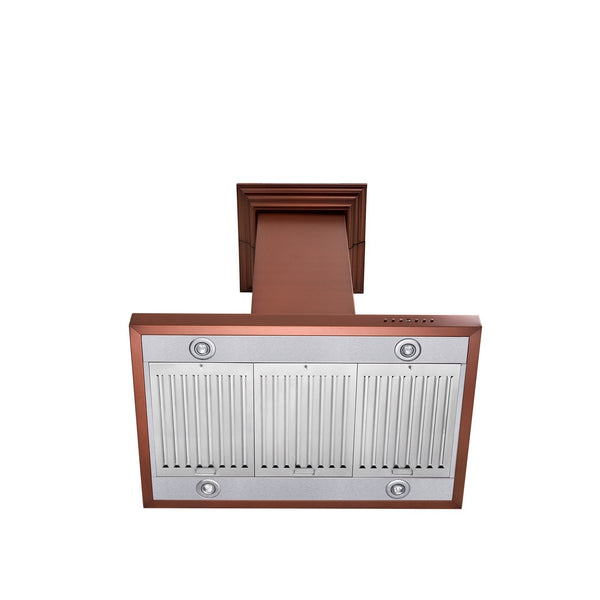ZLINE Kitchen and Bath, ZLINE 36" Designer Series Copper Island Mount Range Hood (8KL3iC-36), 8KL3iC-36,