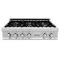 ZLINE 36" Porcelain Rangetop in DuraSnow® Stainless Steel with 6 Gas Burners (RTS-36) - Rustic Kitchen & Bath - ZLINE Kitchen and Bath