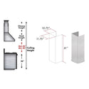 ZLINE 61" DuraSnow® Stainless Steel Chimney Extension for Ceilings up to 12.5 ft. (8KES-E) - Rustic Kitchen & Bath - Range Hood Accessories - ZLINE Kitchen and Bath