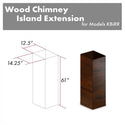 ZLINE 61" Wooden Chimney Extension for Ceilings up to 12.5 ft. (KBiRR-E) - Rustic Kitchen & Bath - Range Hood Accessories - ZLINE Kitchen and Bath