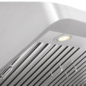 ZLINE Ducted Under Cabinet Range Hood in Stainless Steel (623) close-up, built-in LED lighting.