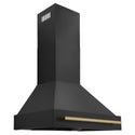 ZLINE Autograph Edition 30 in. Kitchen Package with Black Stainless Steel Dual Fuel Range and Range Hood with Champagne Bronze Accents (2AKP-RABRH30-CB)