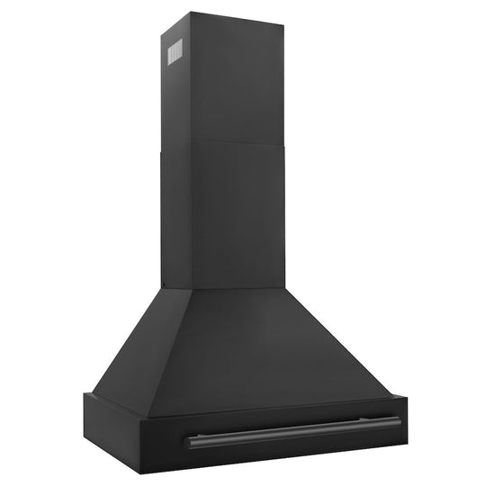 ZLINE 30" Black Stainless Steel Range Hood with Black Stainless Steel Handle (BS655-30-BS)
