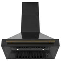 ZLINE 36" Black Stainless Steel Range Hood with Champagne Bronze Handle (BS655Z-36-CB)