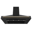 ZLINE Autograph Edition 48 in. Kitchen Package with Black Stainless Steel Dual Fuel Range, Range Hood and Dishwasher with Polished Gold Accents (3AKP-RABRHDWV48-G) 
