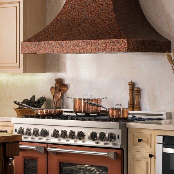 ZLINE 36" Designer Series Hand-Hammered Copper Finish Ducted Wall Range Hood (8632H-36)