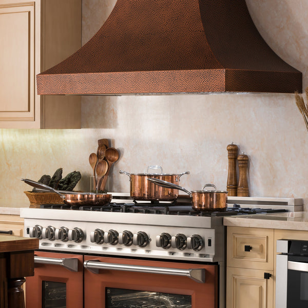 ZLINE 30" Designer Series Hand-Hammered Copper Finish Ducted Wall Range Hood (8632H-30)