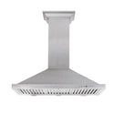 ZLINE Designer Series DuraSnow® Stainless Steel Wall Mount Range Hood (8KBS), front under.