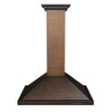 ZLINE Designer Series Hand-Hammered Wall Mount Range Hood (8KBH) front, above.