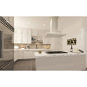 ZLINE 30" Convertible Vent Wooden Island Mount Range Hood in Cottage White (KBiTT-30)