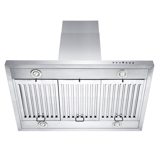 30 in. Ducted Island Mount Range Hood with Dual Remote Blower in Stainless Steel (GL2i-RD-30)