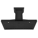 ZLINE Ducted Vent Wall Mount Range Hood in Black Stainless Steel with Built-in ZLINE CrownSound Bluetooth Speakers (BSKBNCRN-BT) under.