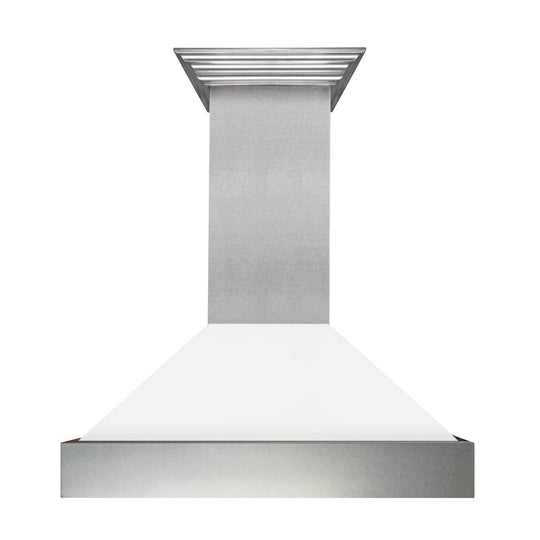30" Ducted Fingerprint Resistant Stainless Steel Range Hood with White Matte Shell (8654WM-30)