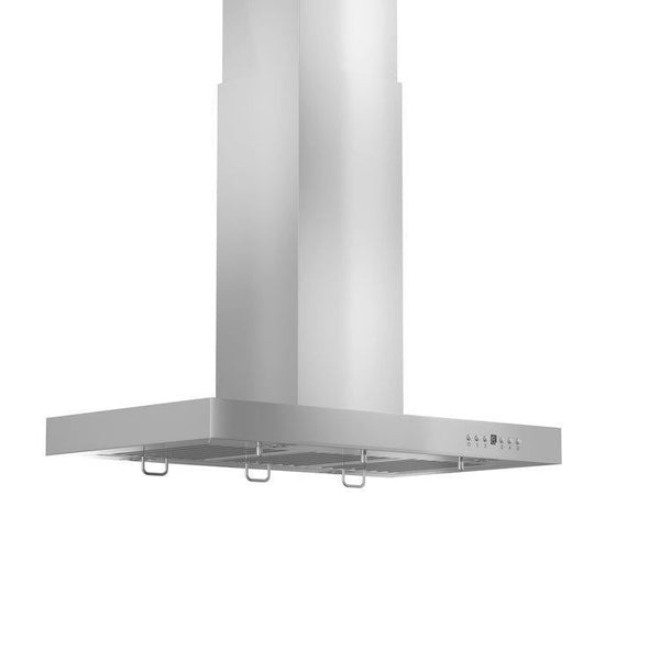ZLINE Convertible Vent Island Mount Range Hood in Stainless Steel (KE2i) side view