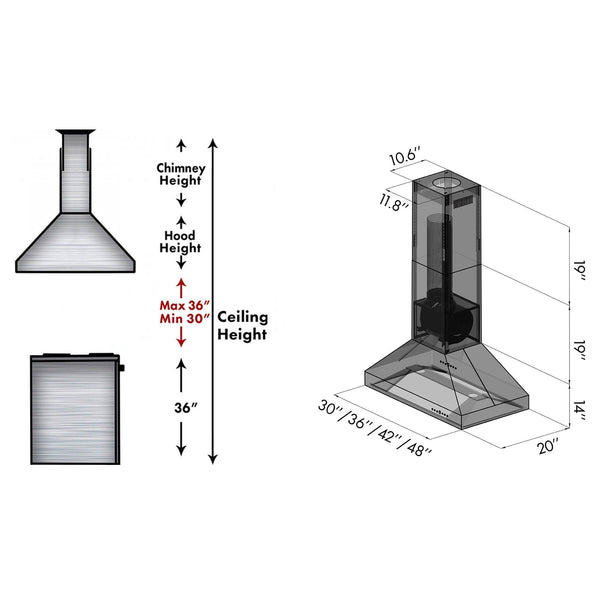 ZLINE Kitchen and Bath, ZLINE Outdoor Approved Island Mount Range Hood in Stainless Steel (597i-304), 597i-304-30, ZLINE Outdoor Approved Island Range Hood in Stainless Steel (597i-304)
