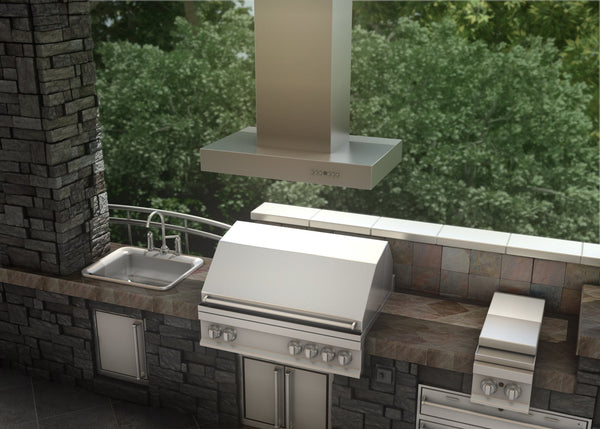 ZLINE 36 in. Ducted Outdoor Island Mount Range Hood in Stainless Steel (KECOMi-304-36)