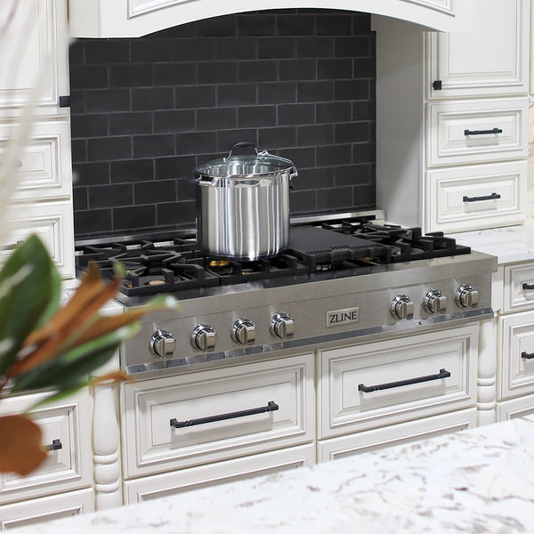 ZLINE 48 in. Legacy Gas Rangetop with 7 Burners and Porcelain Cooktop in Stainless Steel (RT48)