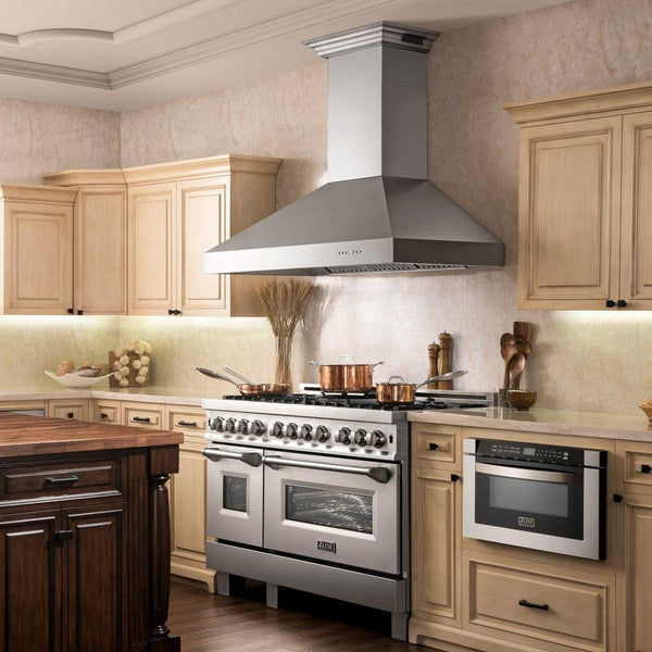 ZLINE Professional Wall Mount Range Hood in Stainless Steel with Built-in CrownSound® Bluetooth Speakers (667CRN-BT) - Rustic Kitchen & Bath - ZLINE Kitchen and Bath