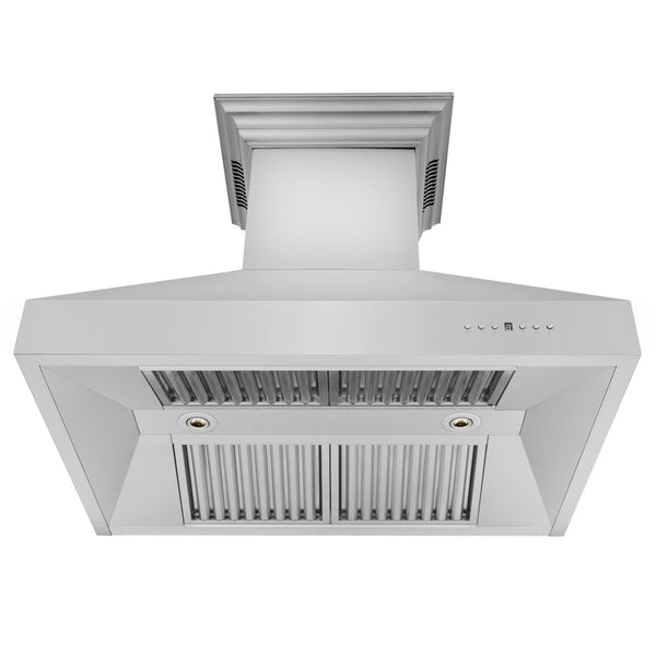 ZLINE Professional Wall Mount Range Hood in Stainless Steel with Built-in CrownSound® Bluetooth Speakers (667CRN-BT) - Rustic Kitchen & Bath - ZLINE Kitchen and Bath