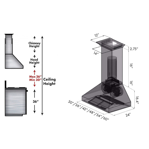 ZLINE Professional Wall Mount Range Hood in Stainless Steel with Built-in CrownSound® Bluetooth Speakers (667CRN-BT) - Rustic Kitchen & Bath - ZLINE Kitchen and Bath