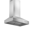 ZLINE Professional Convertible Vent Wall Mount Range Hood in Stainless Steel with Crown Molding (667CRN) side, below.