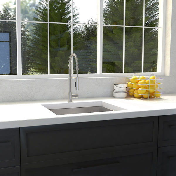 ZLINE 23 in. Meribel Undermount Single Bowl Stainless Steel Kitchen Sink with Bottom Grid (SRS-23)