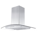 ZLINE 36" Convertible Vent Wall Mount Range Hood in Stainless Steel & Glass with Crown Molding (KZCRN-36)