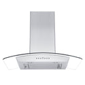 ZLINE 36" Convertible Vent Wall Mount Range Hood in Stainless Steel & Glass with Crown Molding (KZCRN-36)