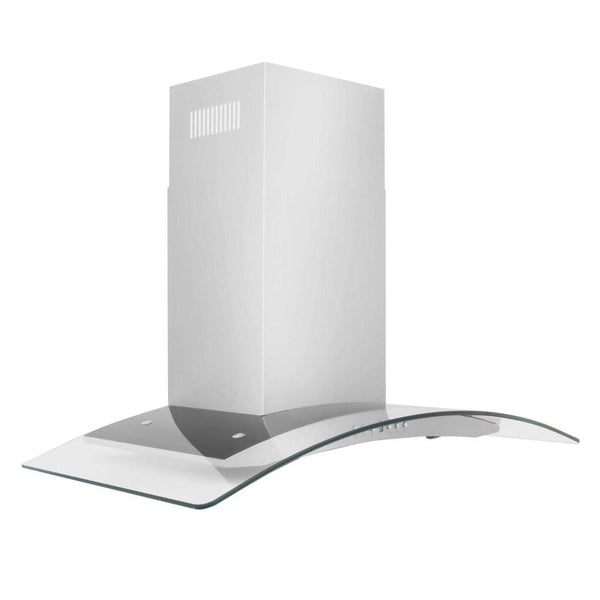 ZLINE Convertible Vent Wall Mount Range Hood in Stainless Steel & Glass (KN4) Side View